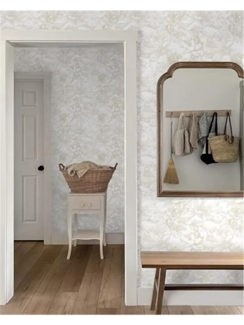 Peel Stick Floral Wallpaper Beige Boho Self Adhesive Vinyl Contact Paper Decor